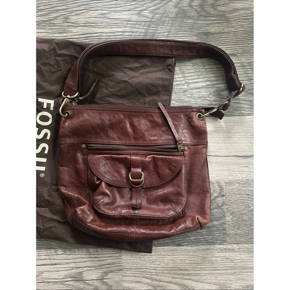 Fossil Handbags - Fossil‎ vintage Leather Shoulder Bag brown with dust bag
